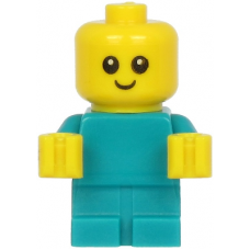 LEGO City bébi csecsemő minifigura sötét türkizkék ruhában 60262 (cty1186)